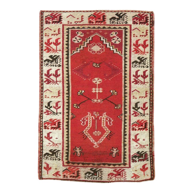 Galerie Shabab Collection Mid-20th Century Turkish Oushak Throw Rug For Sale