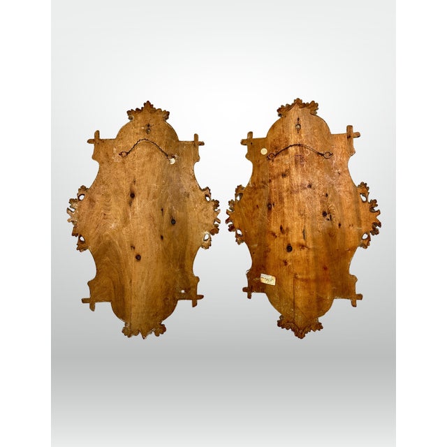Gold Antique Black Forest Carved Hanging Game Plaques- a Pair For Sale - Image 8 of 9