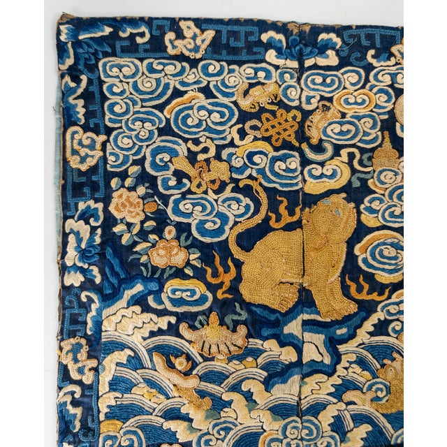 We are selling this nice 19th Century Chinese Mandarin Rank Badge. This square panel is split down the middle for the...