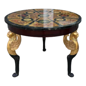 18th C Style Thomas W. Morgan Trompe l'Oeil Center Table W Giltwood Eagles