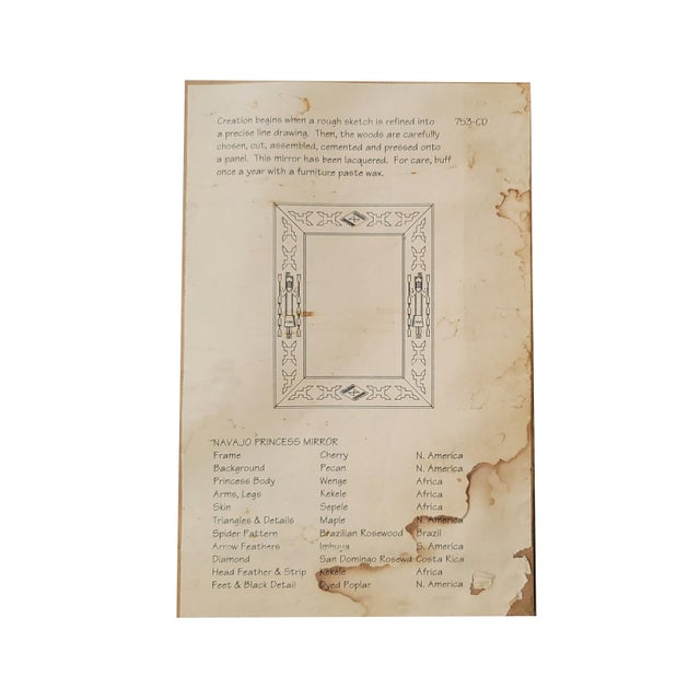 Vintage Hudson River Inlay Beveled Mirror - "Navajo Princess Mirror" For Sale In Chicago - Image 6 of 8