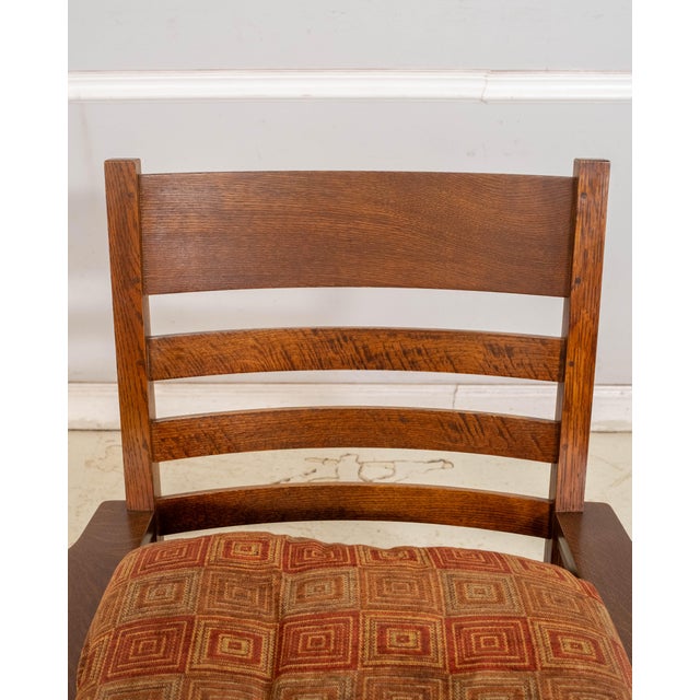 2000 - 2009 Stickley Upholstered Large Mission Oak Rocking Chair For Sale - Image 5 of 18