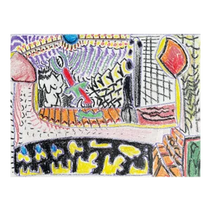 1970s Larry Connatser Modern Oil Pastel Drawing