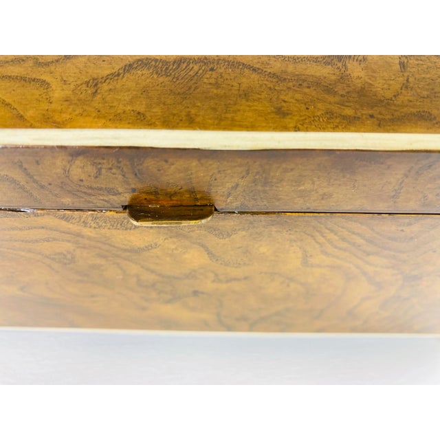 Vintage Burled Walnut With Faux Ivory Dresser Box After Maitland Smith. For Sale In Philadelphia - Image 6 of 11