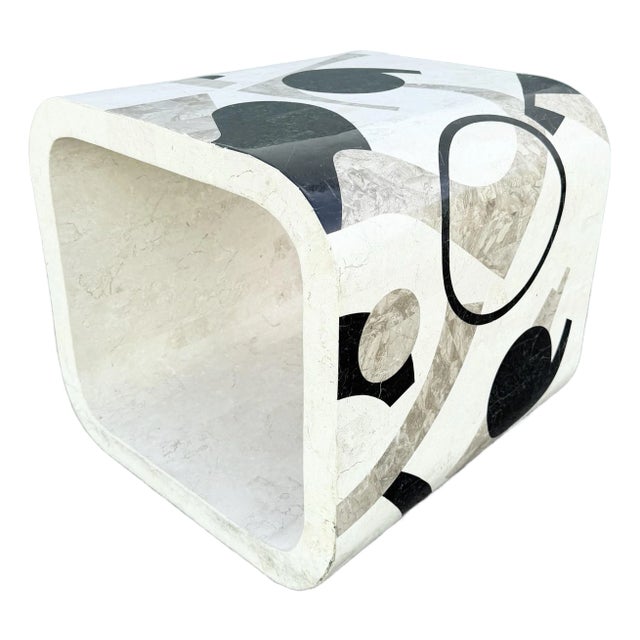 Postmodern Abstract Tessellated Stone Waterfall Side Table For Sale
