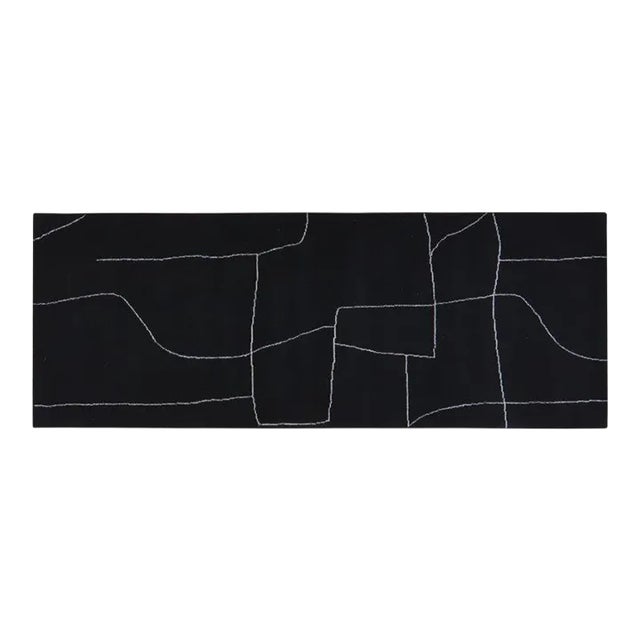 Moroccan Azilal Hand Knotted Wool Runner Rug,2'7"X7'1" For Sale