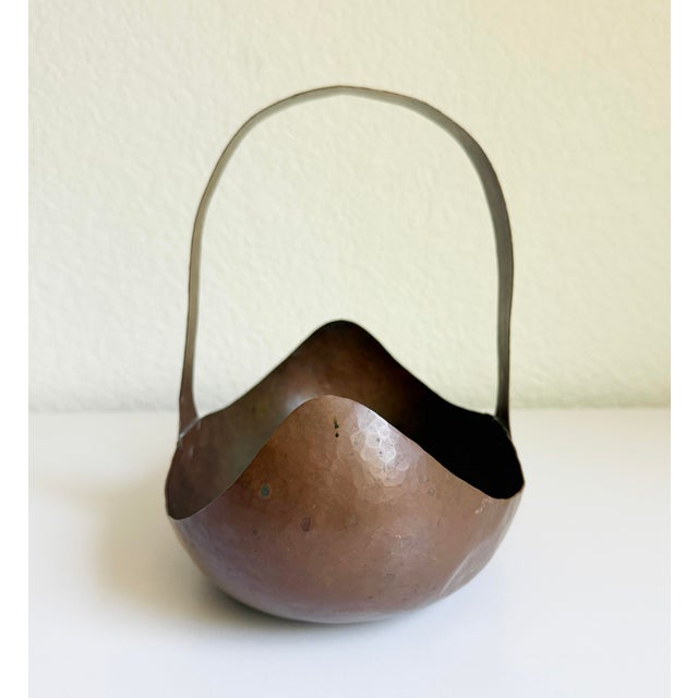 Early 20th Century Arts & Crafts, Dirk Van Erp "Canoe" Basket, Early 1900s, Attributed For Sale - Image 5 of 16