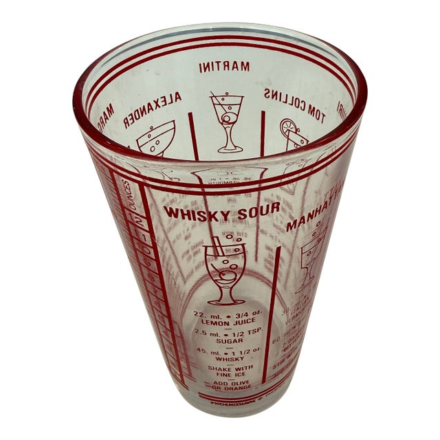Vintage Mid-Century Modern Bar Ware Phoenixware Bar Measuring Drink Glass For Sale