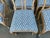 1970s Gustavian Style Cerused Dining Chairs in New Blue & White Linen Set of 8 For Sale - Image 5 of 15