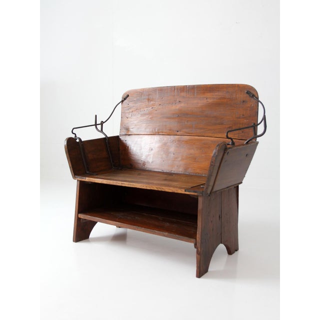 Antique American Buggy Seat Bench For Sale - Image 4 of 17
