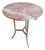 Vintage Pink Marble and Brass Tripod Side Table in the Style of Cedric Hartman Mid Century Modern Gueridon For Sale