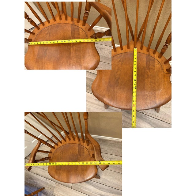 Mid 20th Century Set of 4 Cherry Brace Back Windsor Style Dining Chairs by S. Bent & Bros., Inc. For Sale In Dallas - Image 6 of 12