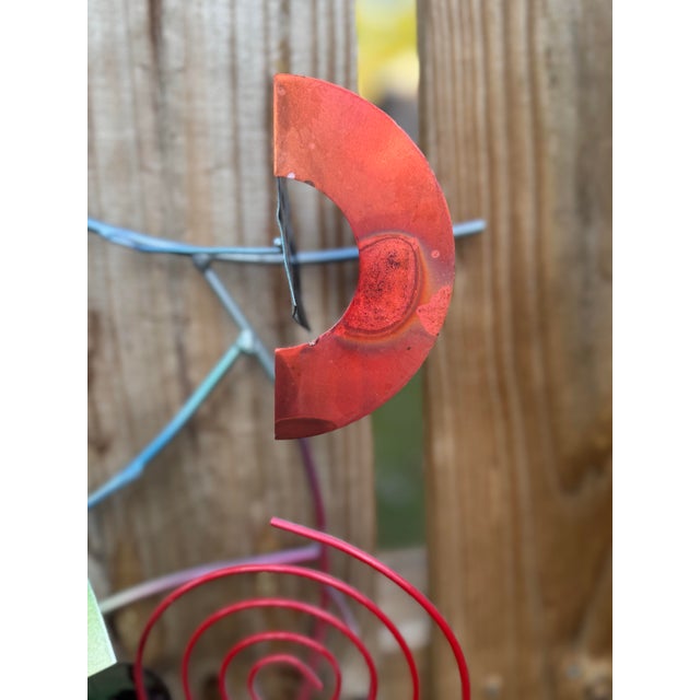 Abstract Metal Imagination Colorful Abstract Geometric Metal Wall Sculpture For Sale - Image 3 of 8