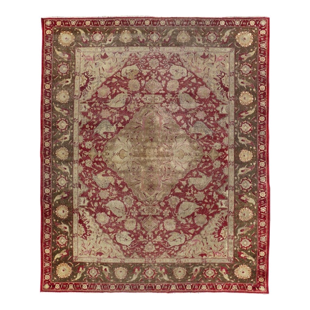 Antique Indian Finely Woven Rug of Mughal Empire 5'11 X 7'7 For Sale