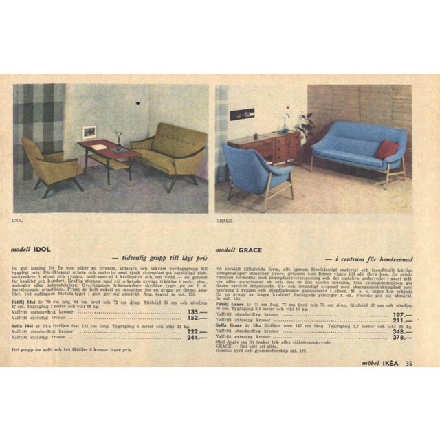 Mid-Century Modern Scandinavian Two-Seater Grace Sofa in Brown Fabric from Ikea, 1961 For Sale - Image 12 of 18