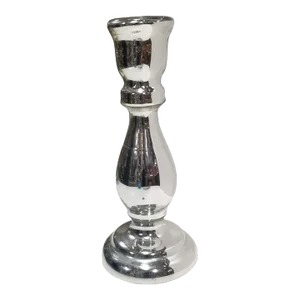 Art Deco Silver Mercury Art Glass CandleStick Holder