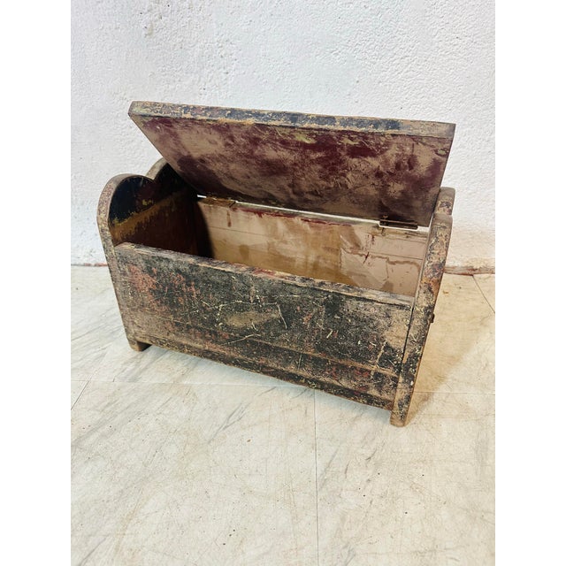 American Primitive Footstool With Storage For Sale - Image 3 of 5