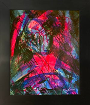 2025 "033-25" Abstract Expressionist Electric Magenta & Violet Painting by Mark Lewis