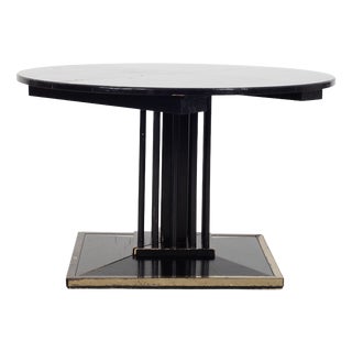 Art Nouveau Round Black Lacquered Table from Thonet, 1920s For Sale