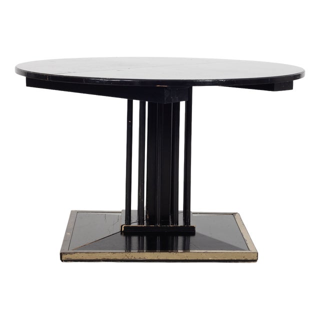 Art Nouveau Round Black Lacquered Table from Thonet, 1920s For Sale