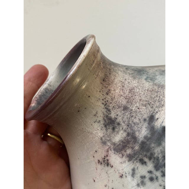 Vintage Raku Style Vase Artist Signed For Sale - Image 9 of 11