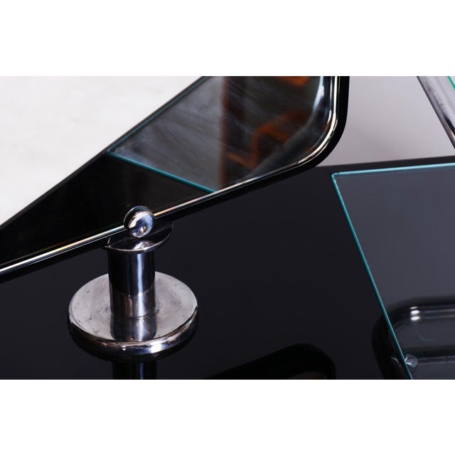 Bauhaus Dressing Mirror in Chrome and Lacquered Wood by Vichr a Spol., Czech, 1930s For Sale - Image 11 of 12