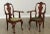 High Quality Hand Crafted Pair of Solid Walnut 18th Century Style Armchairs, Shell Carvings with Trifed Feet
