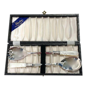 Vintage Sheffield Silver Salad Serving Set
