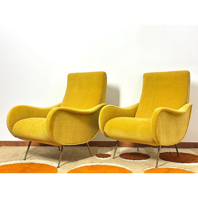 Mid-Century Modern Italian Lady Lounge Chairs attributed to Marco Zanuso, 1960s, Set of 2 For Sale - Image 3 of 13