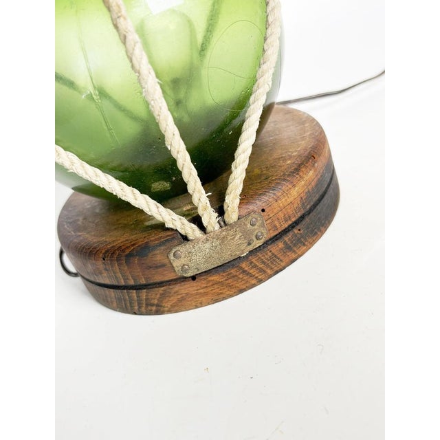 Glass Wooden Table Lamp with Glass Globe, France, 1960s For Sale - Image 7 of 10