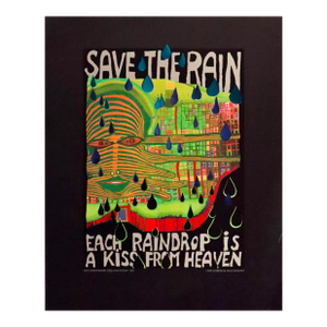 2009 Swiss Exhibition Poster - Save the Rain (1983) by Friedensreich Hundertwasser