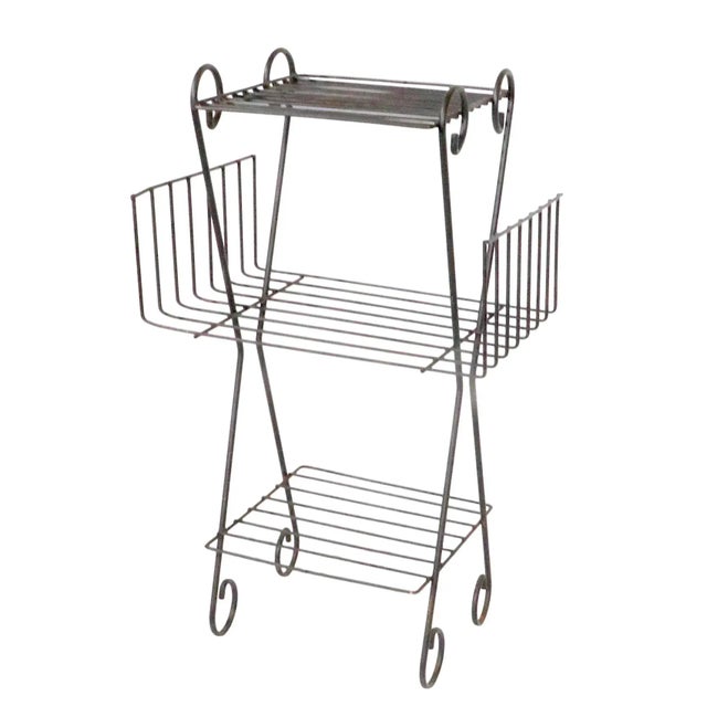 Mid Century Wrought Iron Wire Plant Stand Shelf Rack Chairish