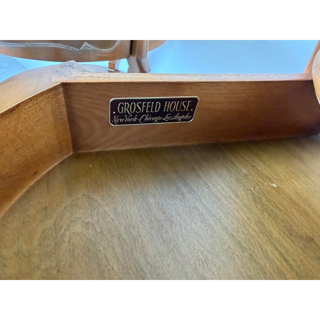 Vintage Grosfeld House Three Tier Walnut Side Tables With Drawer – A Pair For Sale - Image 11 of 12