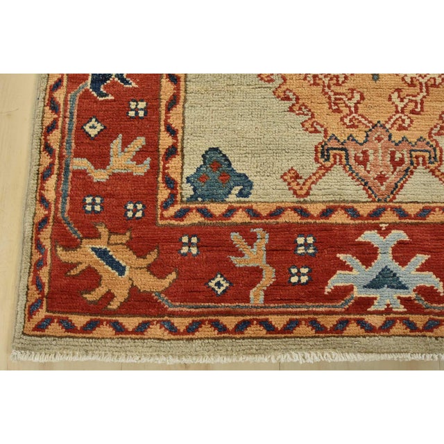 Kazak Runner 2’10” X 9’7” Gray Wool Tribal Hand-Knotted Oriental Rug For Sale - Image 11 of 14