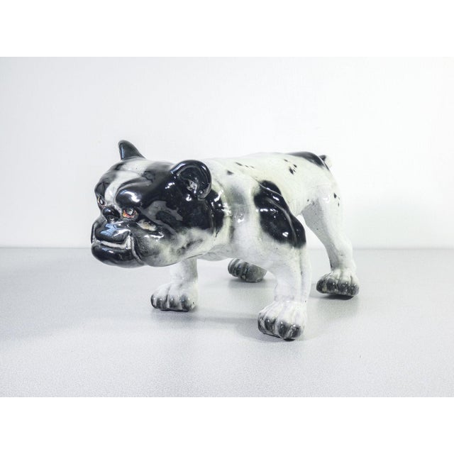 Sculpture of Bulldog in Glazed Terracotta, France, 1920s For Sale - Image 4 of 14