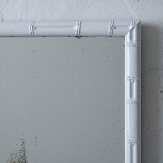 Faux Bamboo White Lacquer Mirror, 20th Century For Sale - Image 4 of 6