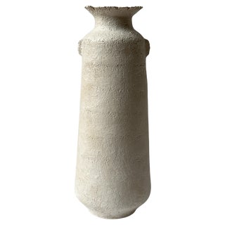 White Stoneware Alavastron Vase by Elena Vasilantonaki For Sale