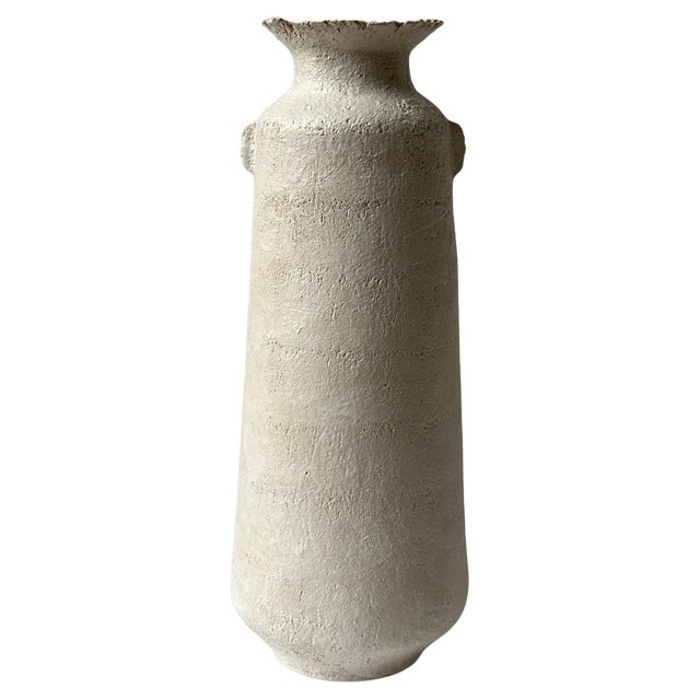 White Stoneware Alavastron Vase by Elena Vasilantonaki For Sale