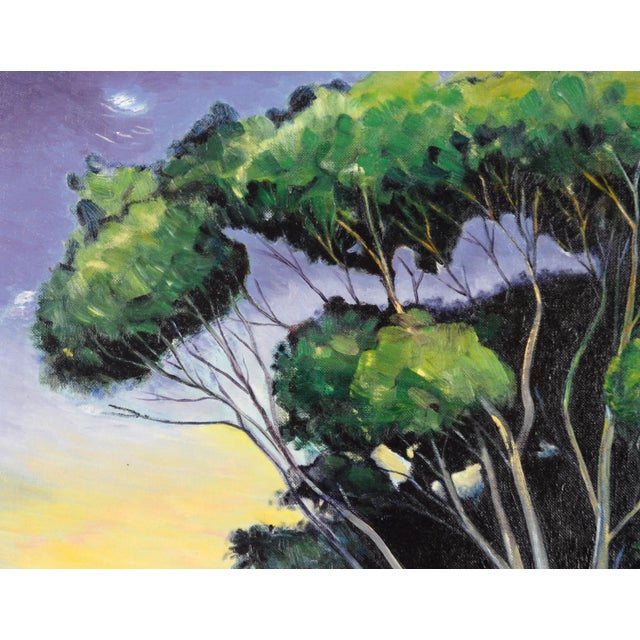 American 1960s "San Gregorio Sun Up" Landscape Oil Painting by Vern Hansen, Framed For Sale - Image 3 of 9