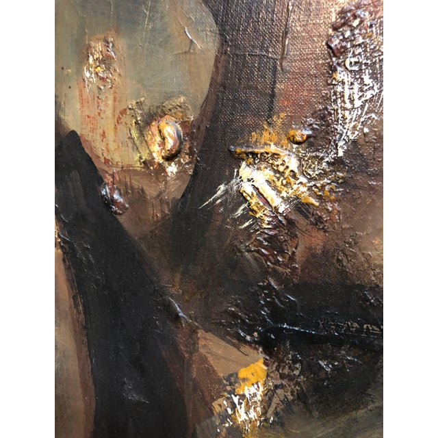 Textile Rene Couturier, French Gestural Abstract Expressionist Textured Oil Painting, c.1970 For Sale - Image 7 of 7