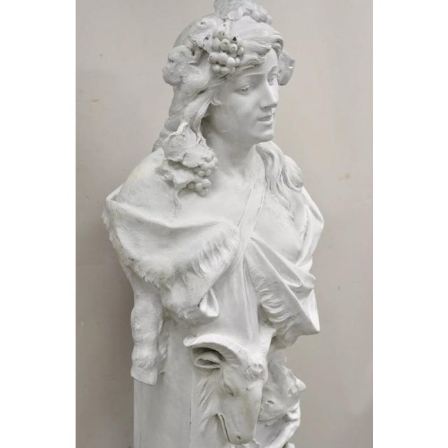 Vintage Italian Neoclassical Style Fiberglass Female Herm Autumn Statue For Sale - Image 11 of 12