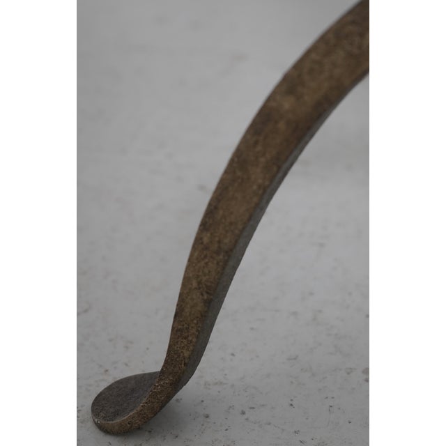 Theodore Alexander Round Mahogany Iron Base Table For Sale - Image 11 of 12