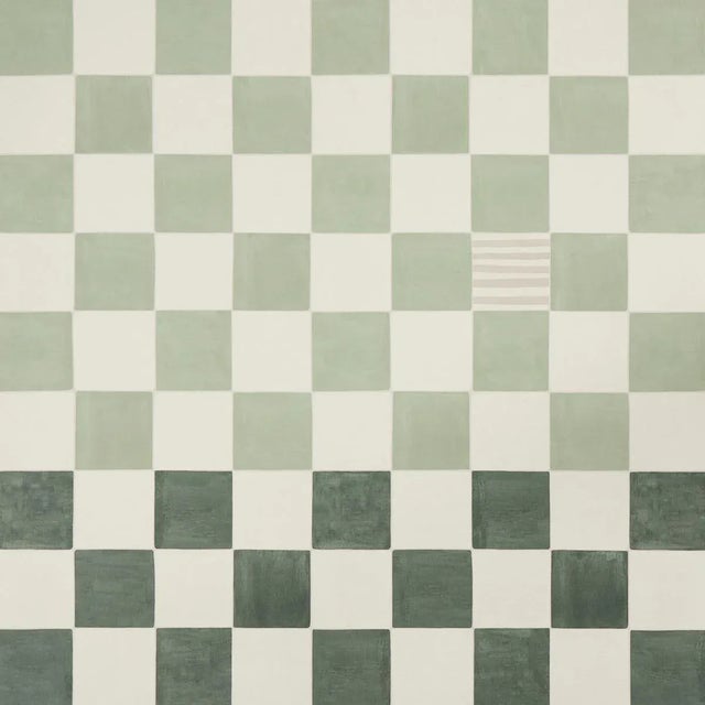 Schumacher X Backdrop Gambit Panel in Sage & Deep Green For Sale