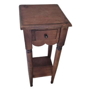 Late 20th Century Walnut Side Table With Drawer For Sale