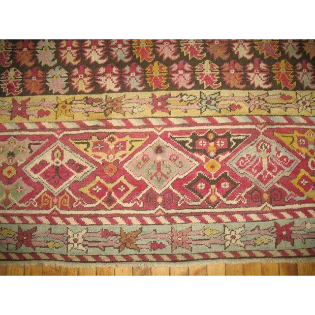 19th Century Zabihi Collection Colorful Antique Turkish Ghiordes 19th Century Rug - 12'8" x 16'10" For Sale - Image 5 of 12