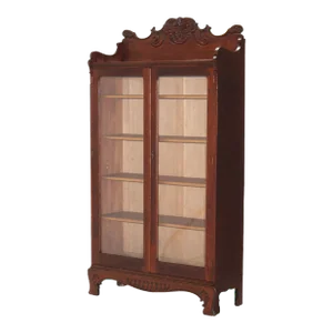Antique Arts & Crafts Pressed & Carved Oak Double Door Bookcase C1920