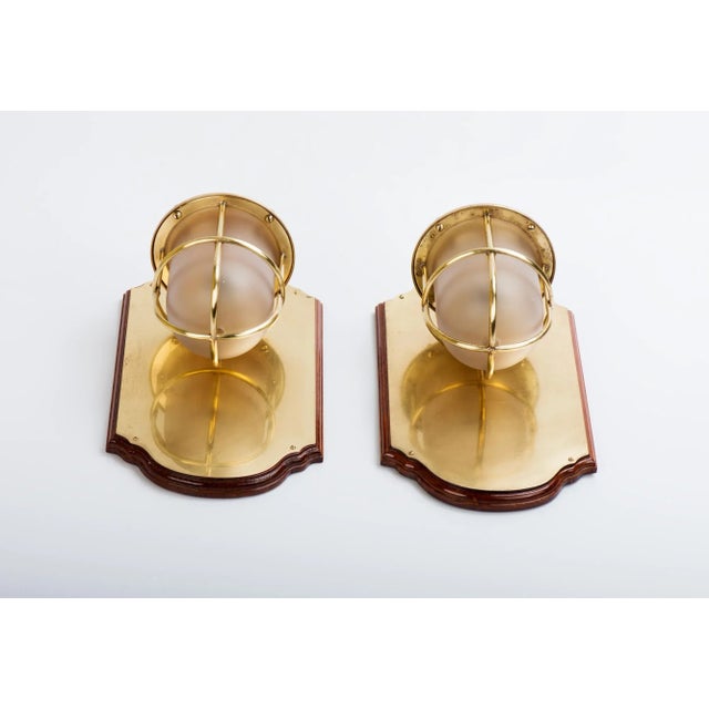 1960s 1960s Brass Nautical Maritime Style Wall Sconces - a Pair For Sale - Image 5 of 11