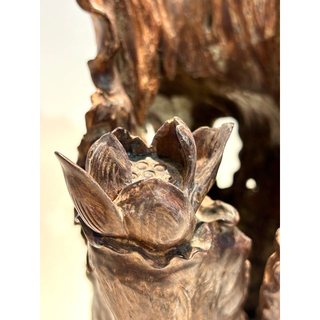 Vintage Carved Japanese Vessel For Sale - Image 11 of 15