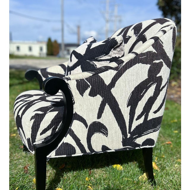 1980s 1980s Thayer Coggin Modern Graphic Accent Chair For Sale - Image 5 of 5