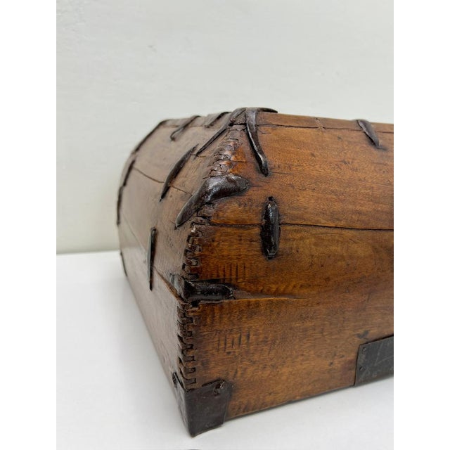 Brown Antique Chinese Wood and Iron Rice Basket, 1900s For Sale - Image 8 of 13